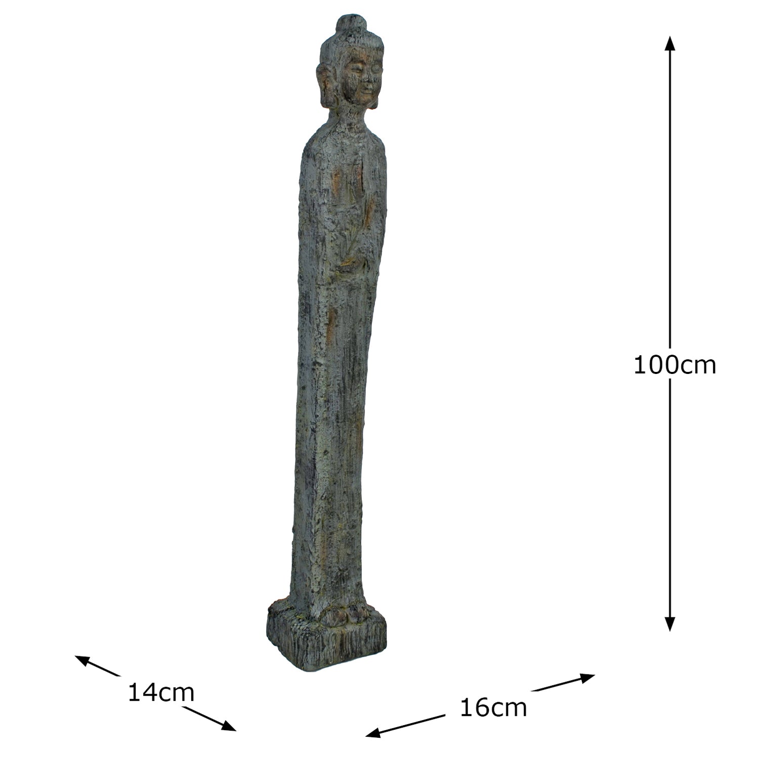 Solstice Sculptures Buddha Thin Tall 100cm Patina Bronze Effect Statues Solstice Sculptures   
