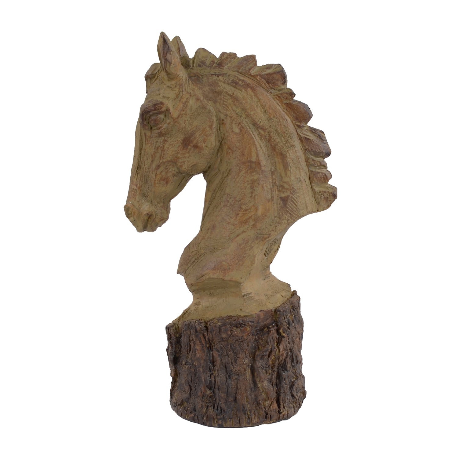 Elur Horse Head 36cm Carved Wood Effect Statue Statues Elur   
