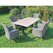 Byron Manor Hampton Stone Garden Dining Table with 6 Dorchester Wicker Chairs Dining Sets Byron Manor   