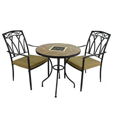 Exclusive Garden Haslemere 71cm Table With 2 Ascot Chairs Set Dining Sets Exclusive Garden Default Title  