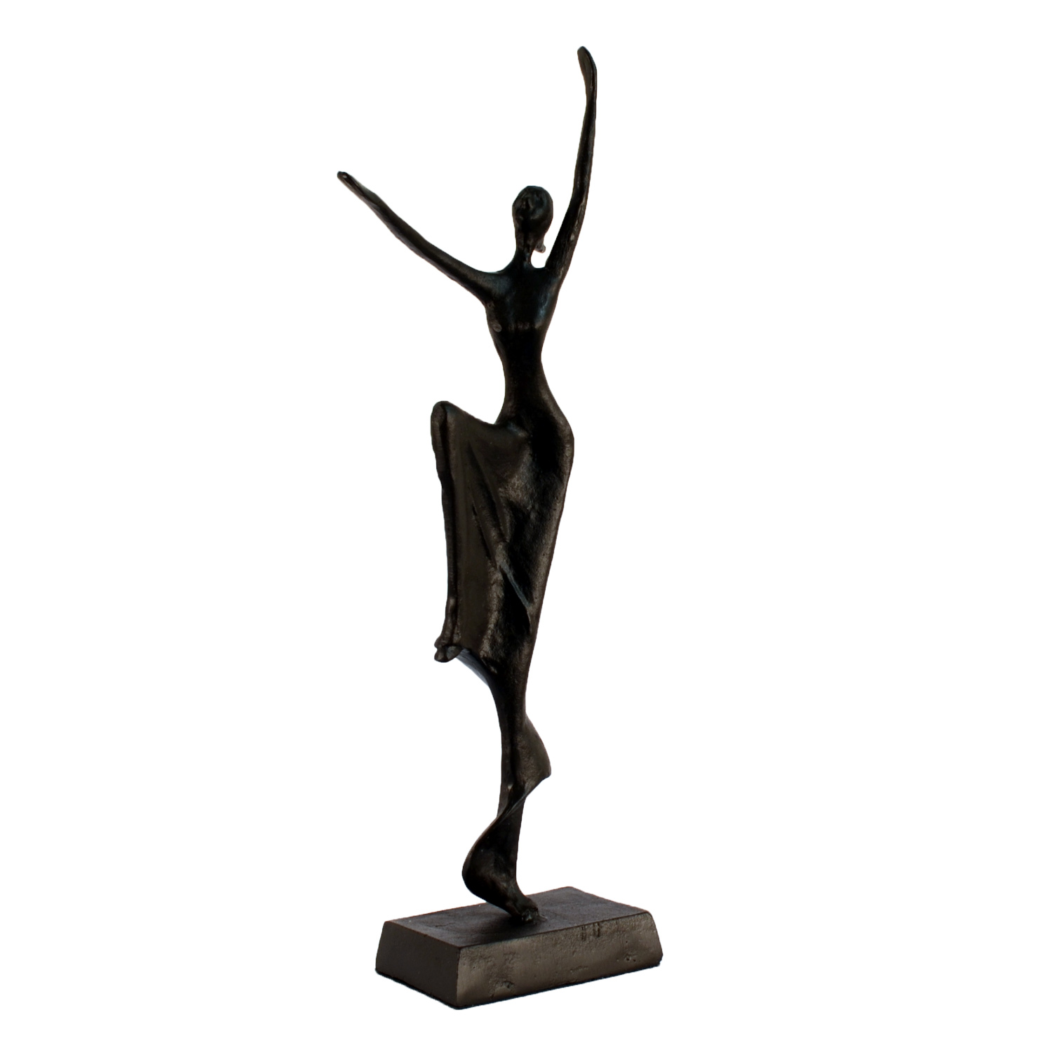 Elur Alicia Dancer Statue Iron Figurine 40cm in Mocha Brown Statues Elur   