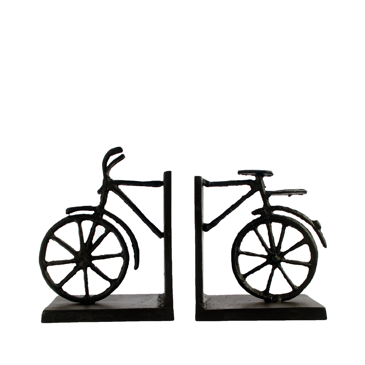 Elur Bicycle Iron Book Ends 13cm in Mocha Brown Statues Elur   