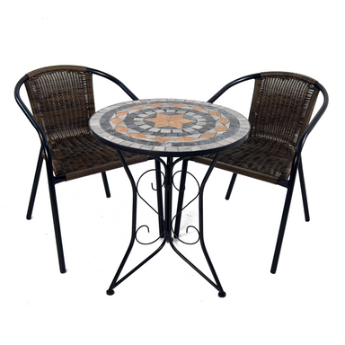 Summer Terrace Nova Bistro Set with 2 San Remo Chairs Dining Sets Summer Terrace   