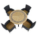Byron Manor Vermont Stone Mosaic Garden Dining Table with 4 Stockholm Black Wicker Chairs Dining Sets Byron Manor   