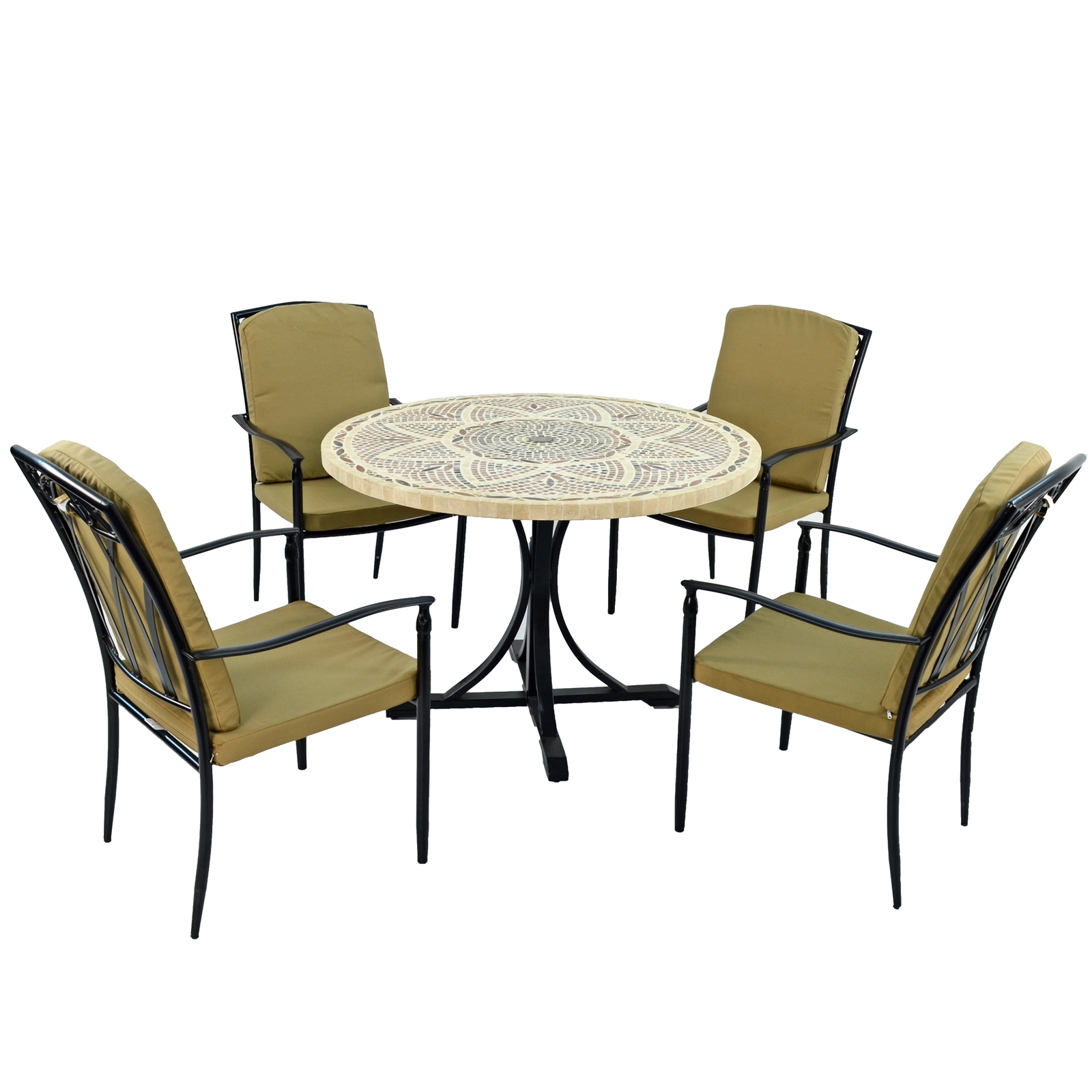 Byron Manor Montpellier Garden Dining Table with 4 Ascot Chairs Set Dining Sets Byron Manor   