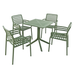 Nardi Clip 70cm Garden Resin Table with 4 Doga Chair Set in Olive Green Dining Sets Nardi   