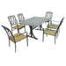 Byron Manor Burlington Mosaic Stone Garden Dining Table with 6 Ascot Chairs Dining Sets Byron Manor   