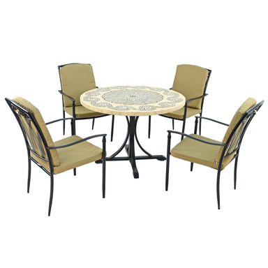 Byron Manor Avignon Garden Dining Table with 4 Ascot Deluxe Chairs Set Dining Sets Byron Manor Default Title  
