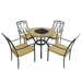 Byron Manor Bayfield Firepit Garden Patio Table with 4 Ascot Chairs Set Dining Sets Byron Manor Default Title  