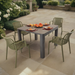 Modura Henrik 100 Dining Table Nickel Grey With 4 Alma Armchair Avocado Outdoor Set Dining Sets Modura