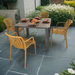 Modura Henrik 100 Dining Table Nickel Grey With 4 Alma Armchair Saffron Outdoor Set Dining Sets Modura