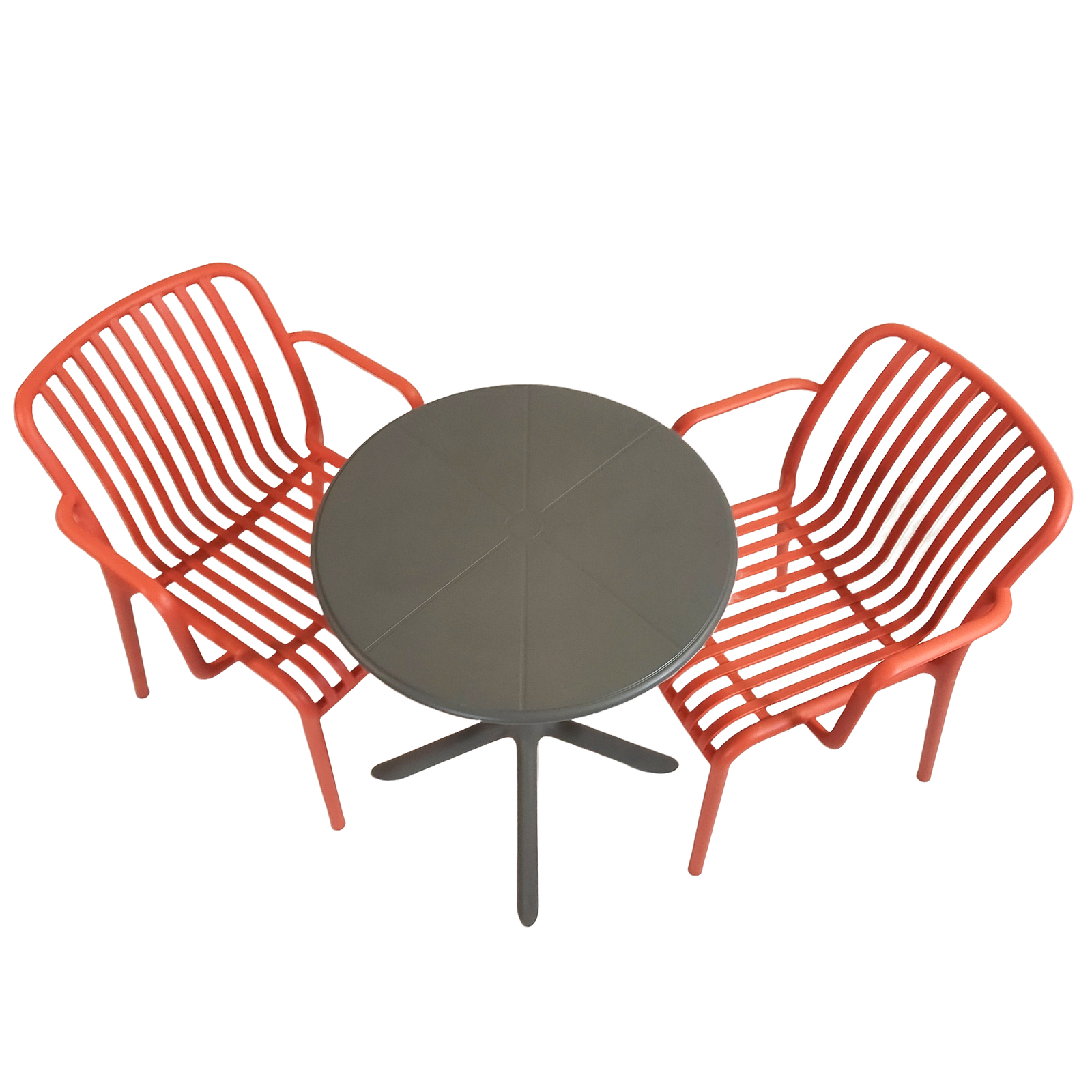 Modura Anders Bistro Table Nickel Grey With 2 Alma Armchair Chilli Outdoor Set Dining Sets Modura