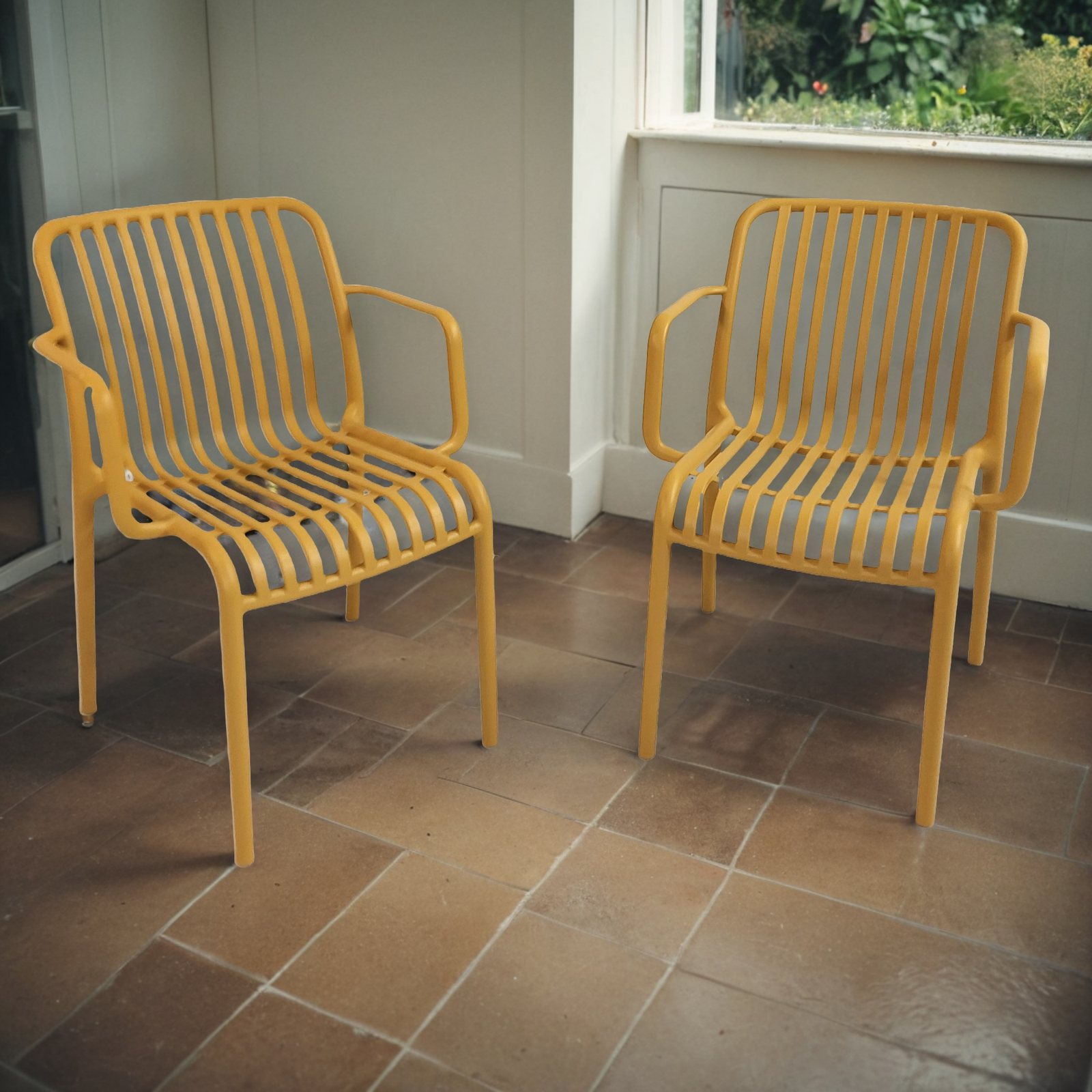 Modura Alma Garden Chair Saffron Yellow - Pack of 2 Chairs Modura Default Title