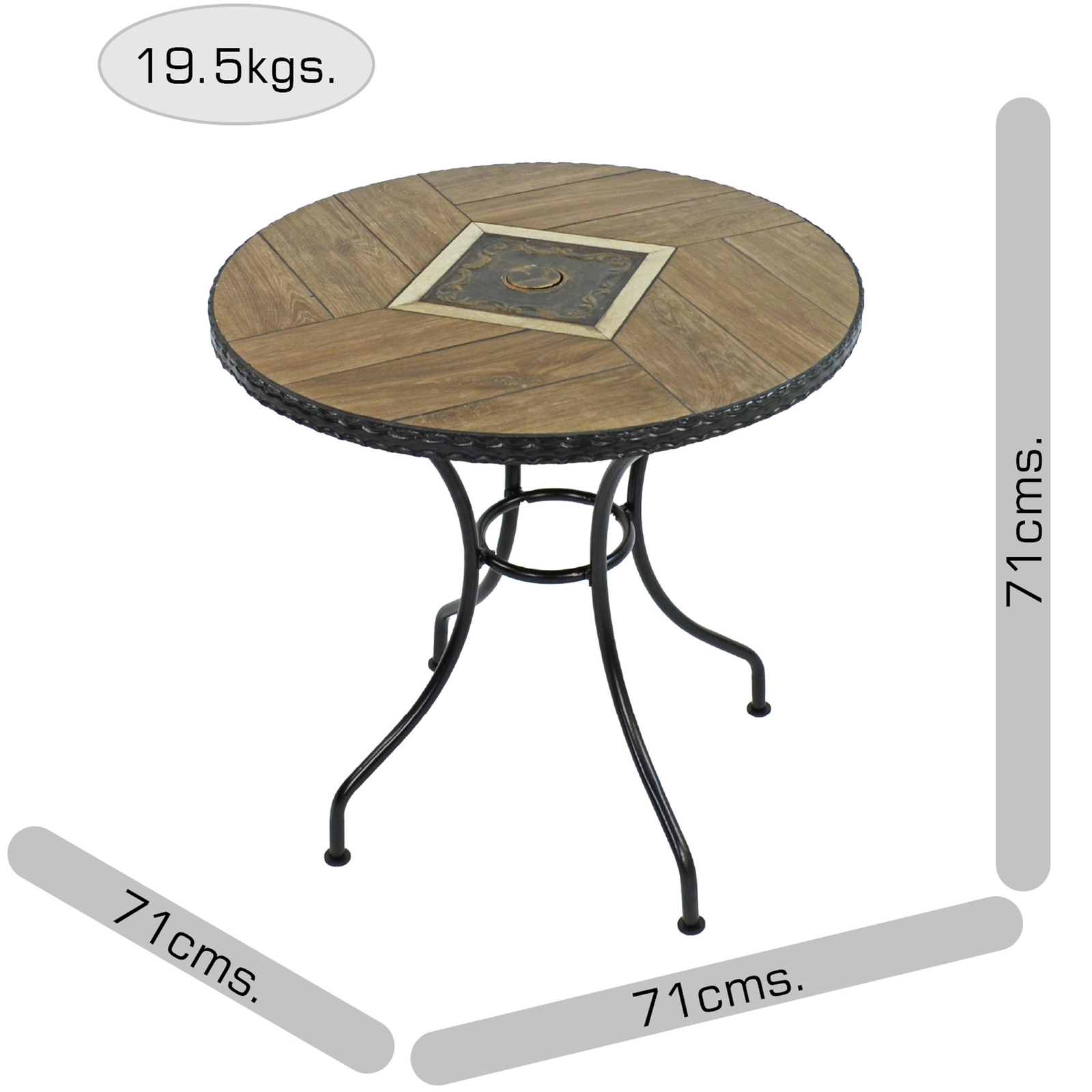 Exclusive Garden Haslemere 71 cm Round Table with 2 San Remo Chairs Garden Set Dining Set Dining Sets Exclusive Garden   