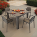 Modura Henrik 100 Dining Table Nickel Grey With 4 Stina Armchair Nickel Grey Outdoor Set Dining Sets Modura