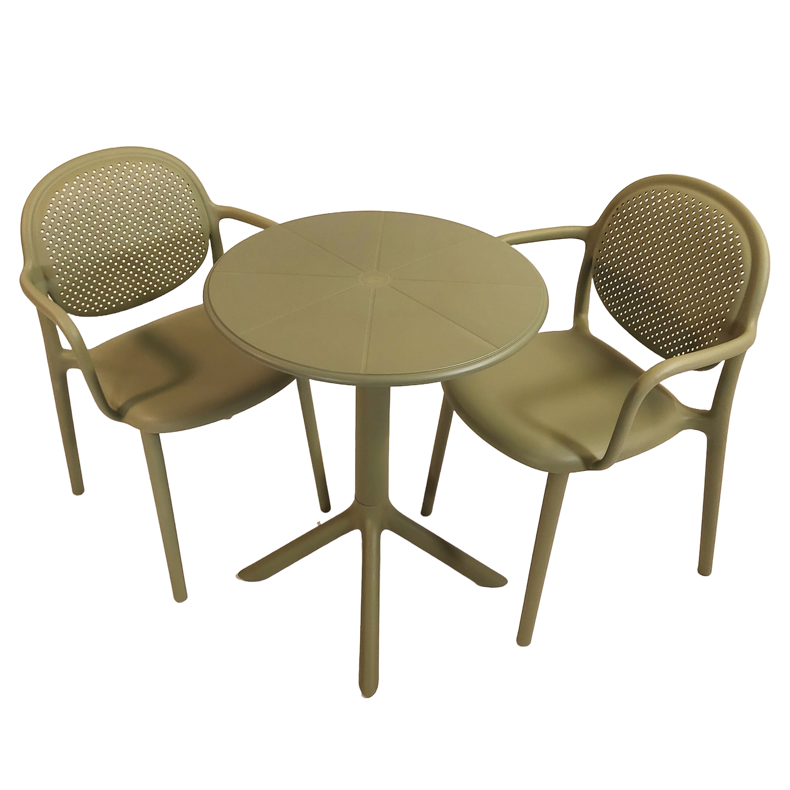 Modura Anders Bistro Table Avocado With 2 Stina Armchair Avocado Outdoor Set Dining Sets Modura