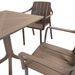 Nardi Clip 70cm Garden Table With 4 Tiberina Armchair Set in Turtle Dove Dining Sets Nardi