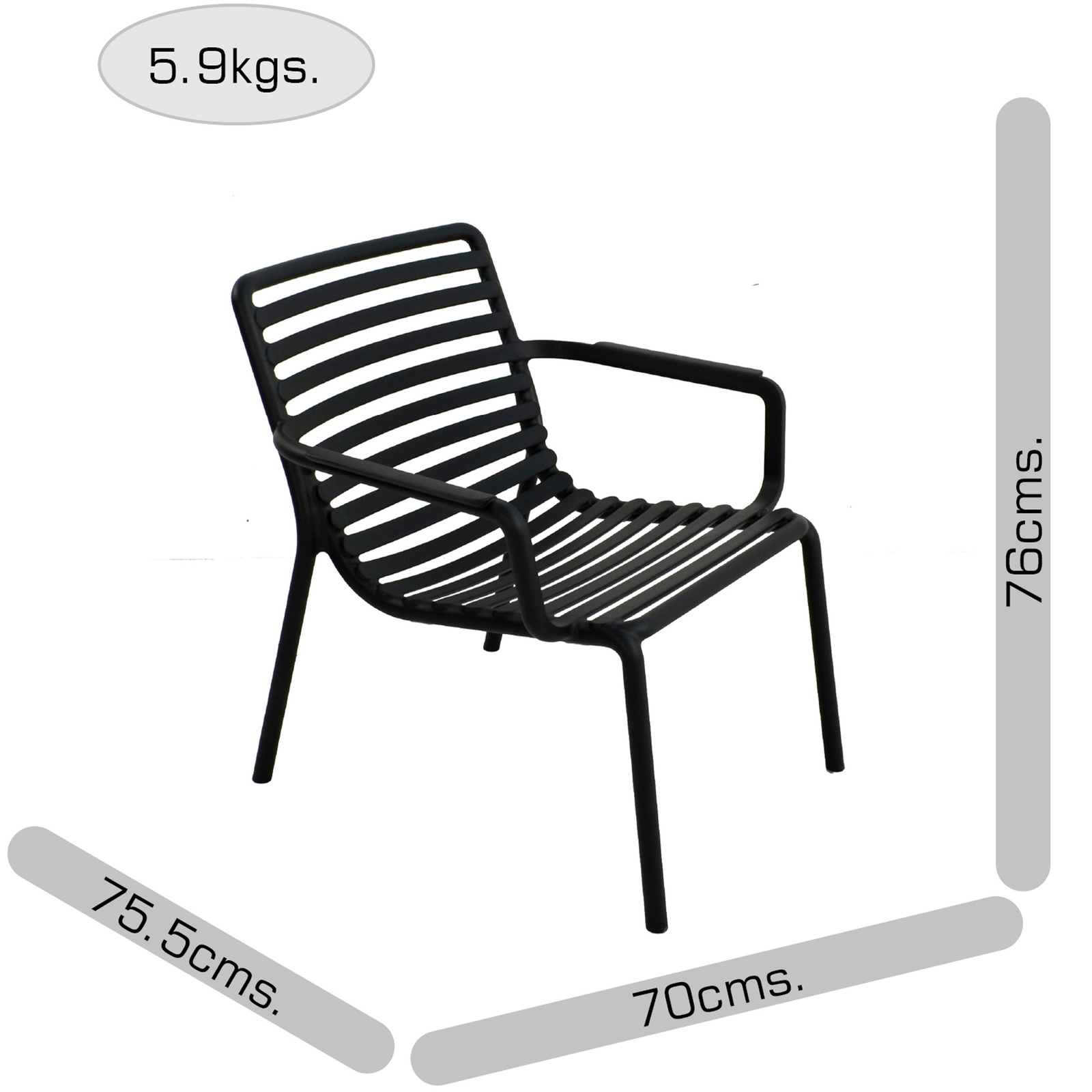 Nardi Doga Relax Outdoor Chair in Anthracite Chairs Nardi