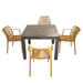 Modura Henrik 100 Dining Table Nickel Grey With 4 Alma Armchair Saffron Outdoor Set Dining Sets Modura