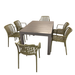 Modura Henrik 140 Dining Table Nickel Grey With 6 Alma Armchair Avocado Outdoor Set Dining Sets Modura