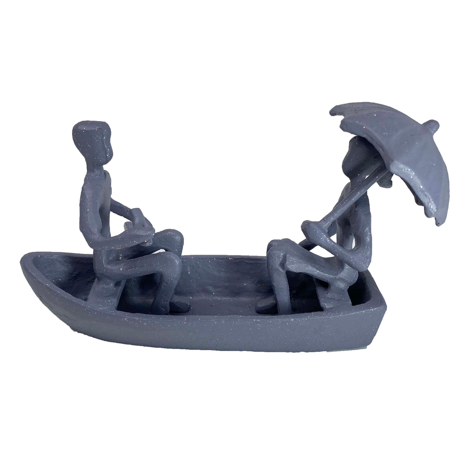 Elur Romantic Boat Trip Iron Figurine 11Cm Grey Shimmer Statue Statues Elur Default Title  