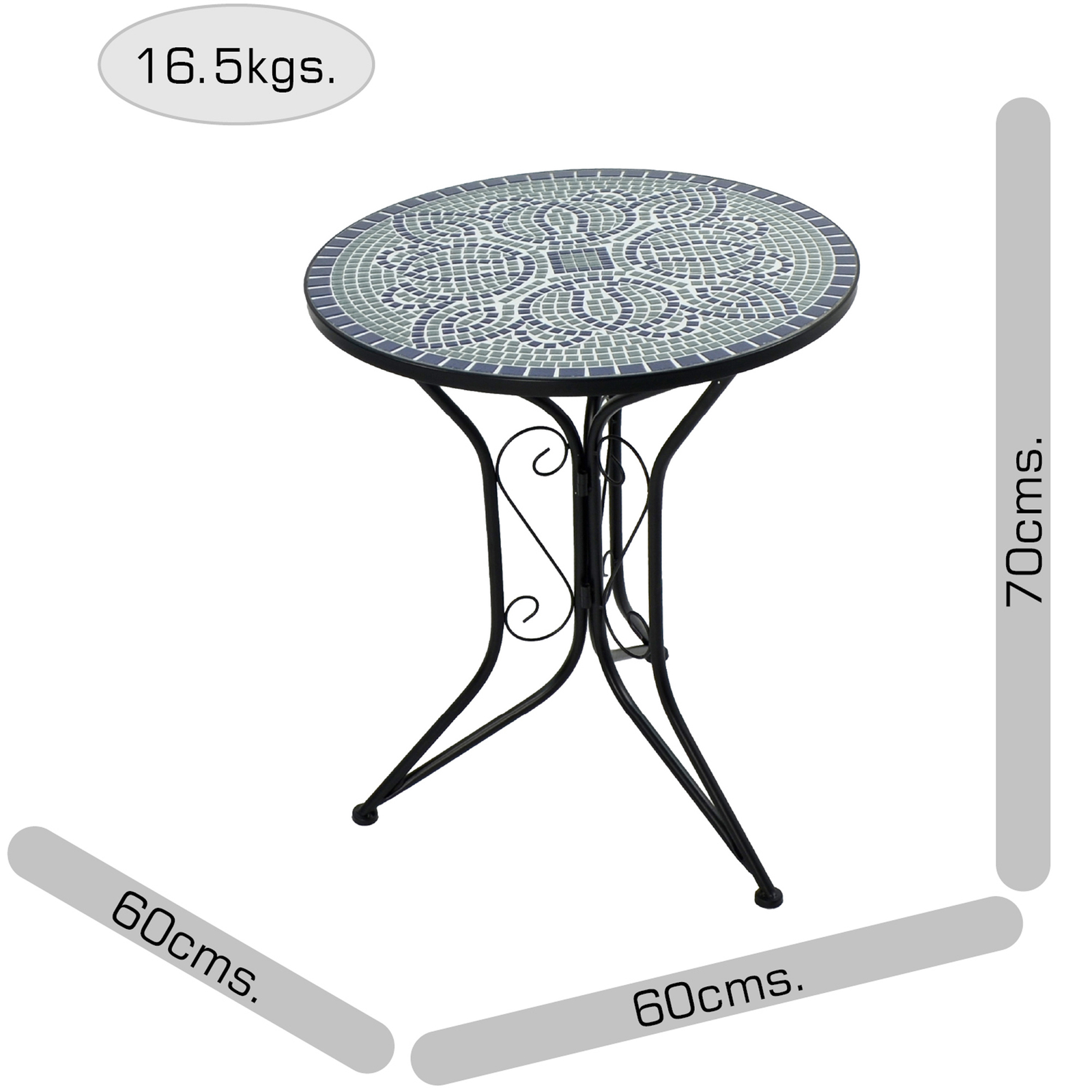Summer Terrace Antigua Round Table with 2 Milan Chairs Garden Dining Set Dining Sets Summer Terrace   