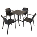 Nardi Clip 70cm Garden Table With 4 Tiberina Armchair Set in Anthracite Dining Sets Nardi