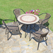 Exclusive Garden Henley 91 cm Round Table with 4 San Remo Chairs Garden Set Dining Set Dining Sets Exclusive Garden   