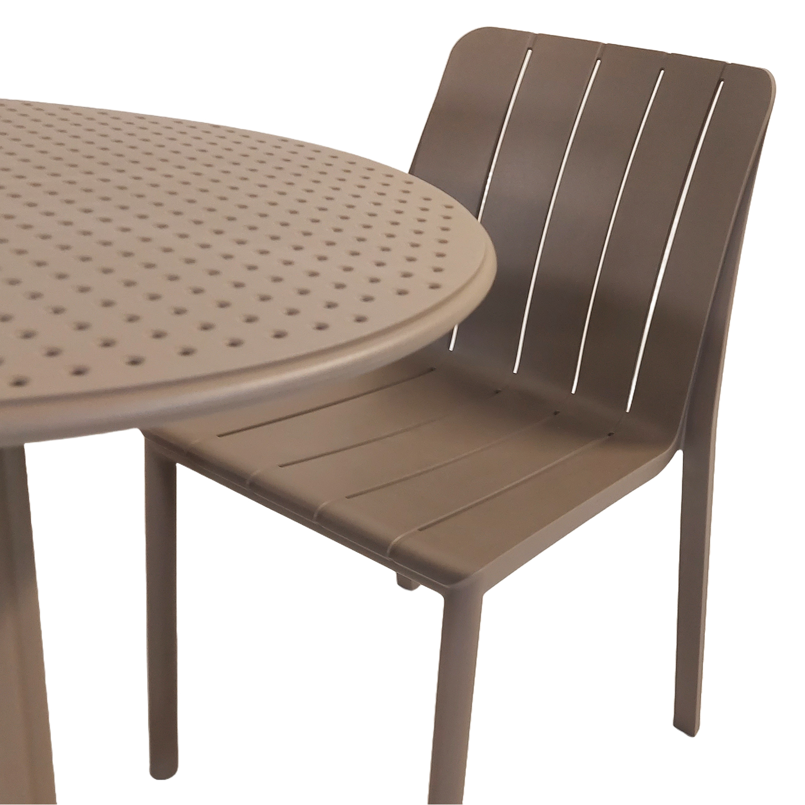 Nardi Step Garden Table With 2 Tiberina Bistrot Chair Set in Turtle Dove Dining Sets Nardi