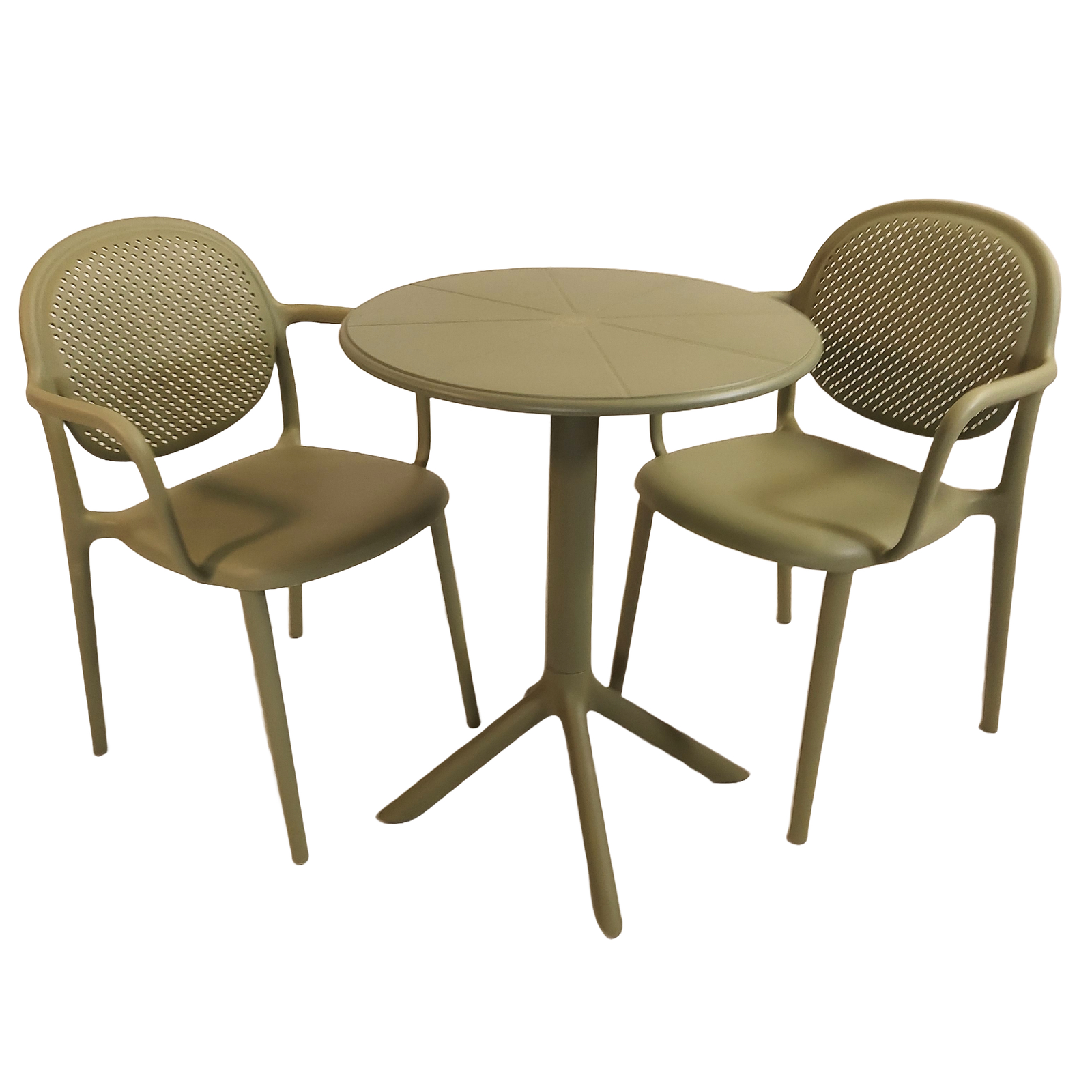 Modura Anders Bistro Table Avocado With 2 Stina Armchair Avocado Outdoor Set Dining Sets Modura