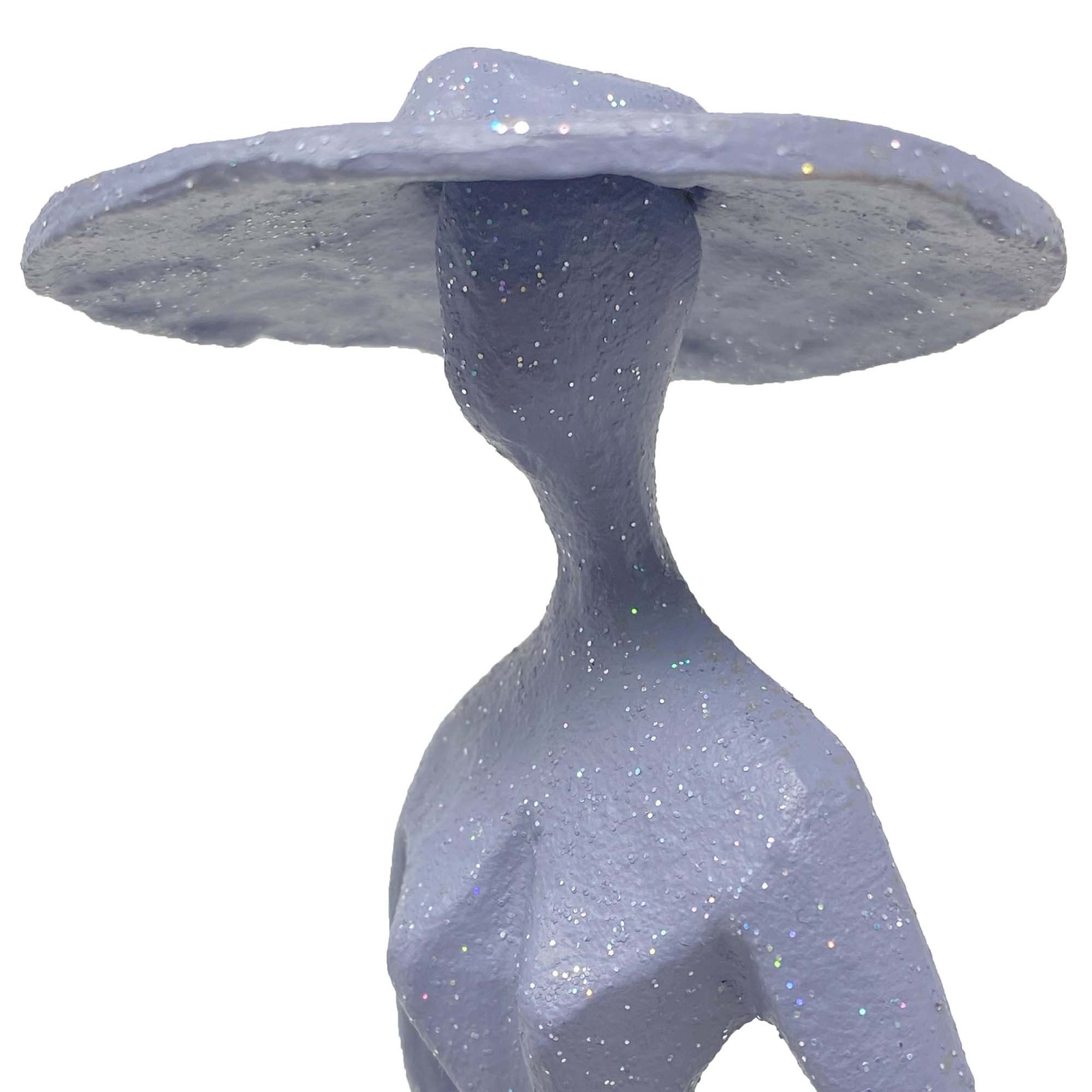 Elur Summer Hat Girl Iron Figurine 33Cm Grey Shimmer Statue Statues Elur   