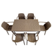 Nardi Cube Garden Dining Table With 6 Tiberina Armchair Set in Turtle Dove Dining Sets Nardi