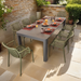 Modura Henrik 220 Dining Table Nickel Grey With 8 Alma Armchair Avocado Outdoor Set Dining Sets Modura