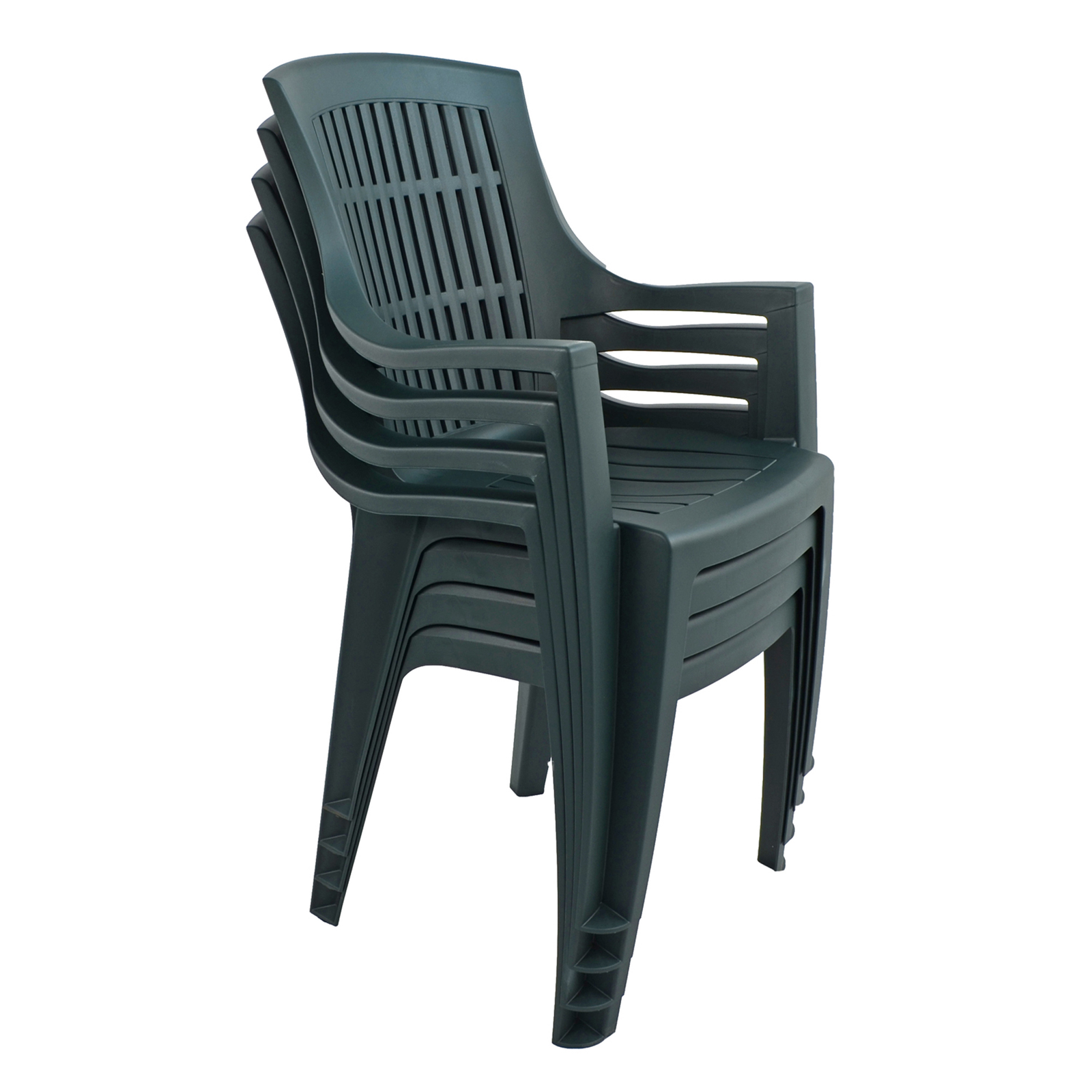 Trabella Parma Stack Garden Chair in Green - Pack of 4 Chairs Trabella