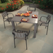 Modura Henrik 100 Dining Table Nickel Grey With 4 Karin Armchair Grey-Black Outdoor Set Dining Sets Modura