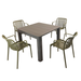 Modura Henrik 100 Dining Table Nickel Grey With 4 Alma Armchair Avocado Outdoor Set Dining Sets Modura