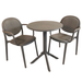 Modura Anders Bistro Table Nickel Grey With 2 Stina Armchair Nickel Grey Outdoor Set Dining Sets Modura