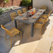 Modura Henrik 220 Dining Table Nickel Grey With 8 Alma Armchair Saffron Outdoor Set Dining Sets Modura