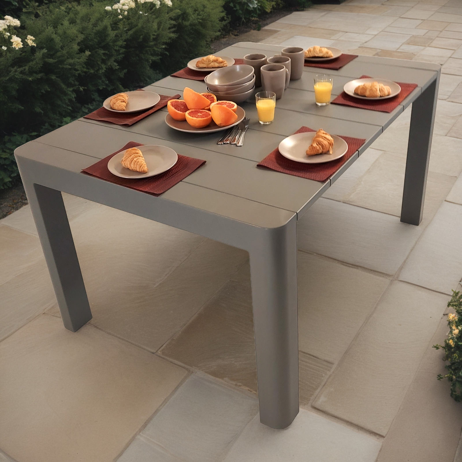 Modura Henrik 140 Garden Table Nickel Grey Tables Modura