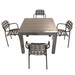 Modura Henrik 100 Dining Table Nickel Grey With 4 Karin Armchair Grey-Black Outdoor Set Dining Sets Modura Default Title