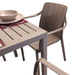 Nardi Cube Garden Dining Table With 6 Tiberina Armchair Set in Turtle Dove Dining Sets Nardi