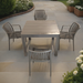 Modura Henrik 100 Dining Table Nickel Grey With 4 Alma Armchair Nickel Grey Outdoor Set Dining Sets Modura Default Title