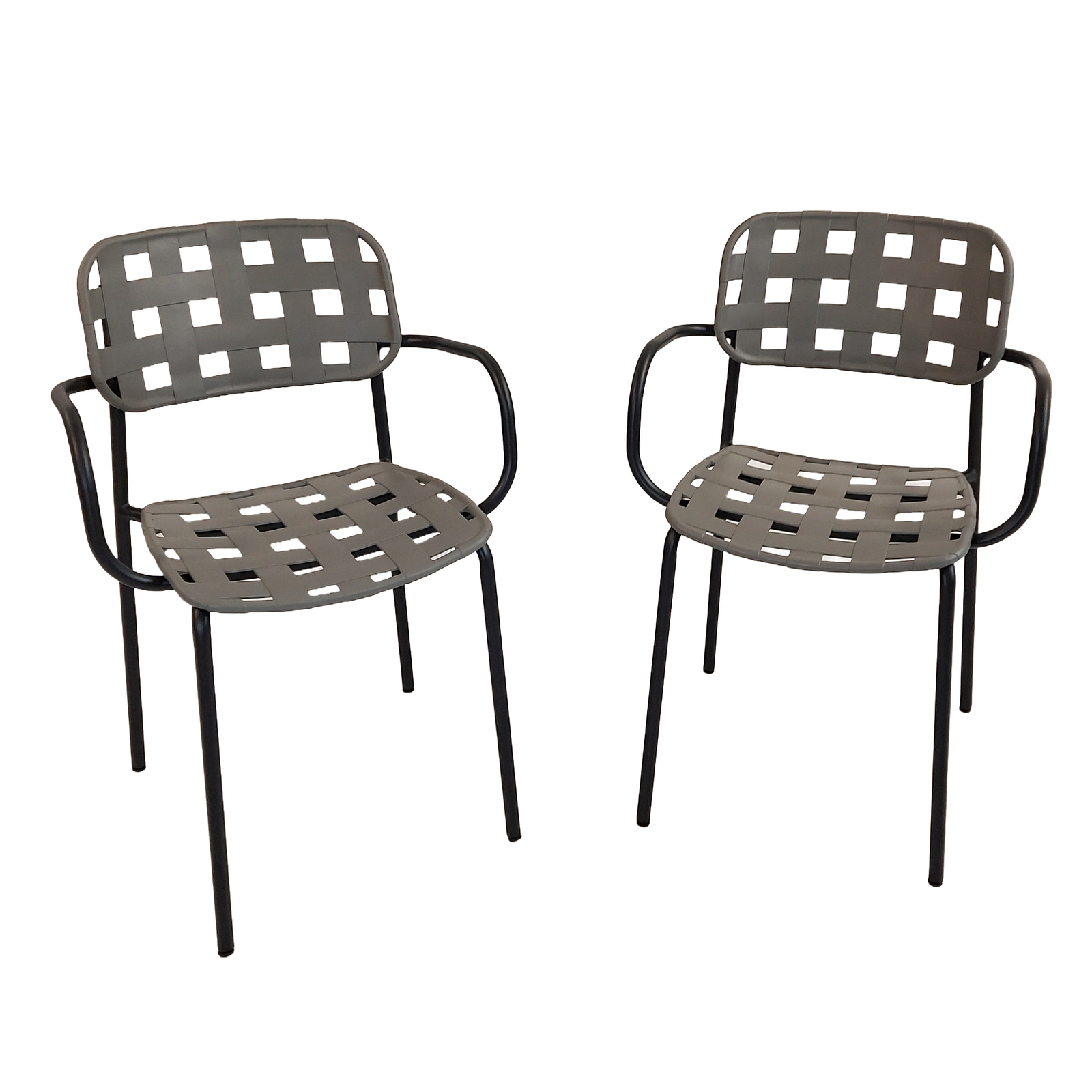 Modura Karin Garden Chair Nickel Grey-Black - Pack of 2 Chairs Modura