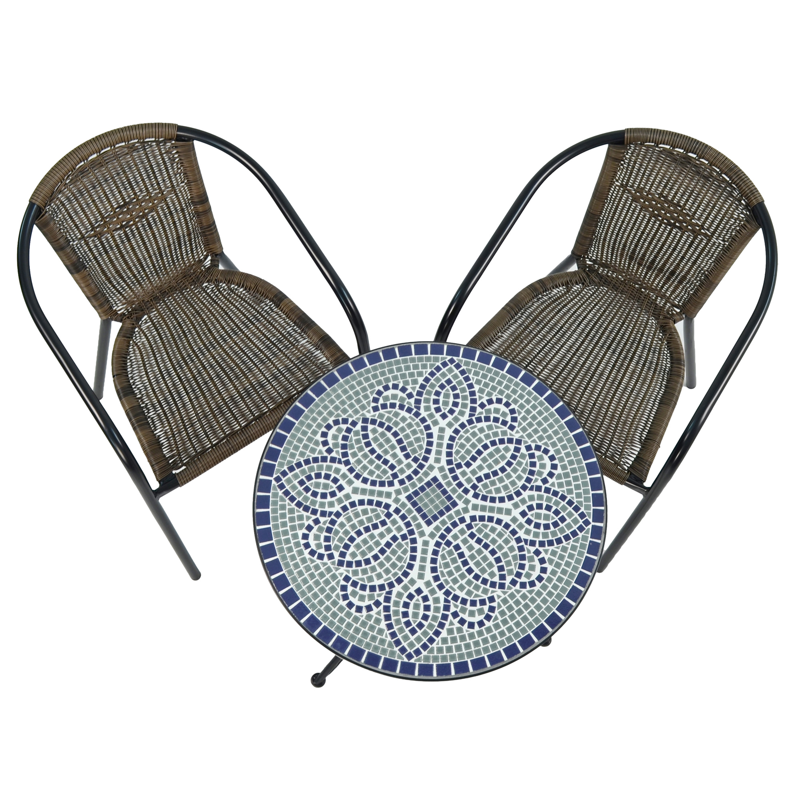 Summer Terrace Antigua Round Table with 2 San Remo Chairs Garden Dining Set Dining Sets Summer Terrace   