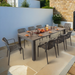 Modura Henrik 220 Dining Table Nickel Grey With 8 Alma Armchair Nickel Grey Outdoor Set Dining Sets Modura