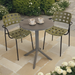 Modura Anders Bistro Table Nickel Grey With 2 Karin Armchair Avocado-Black Outdoor Set Dining Sets Modura