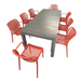 Modura Henrik 220 Dining Table Nickel Grey With 8 Alma Armchair Chilli Outdoor Set Dining Sets Modura