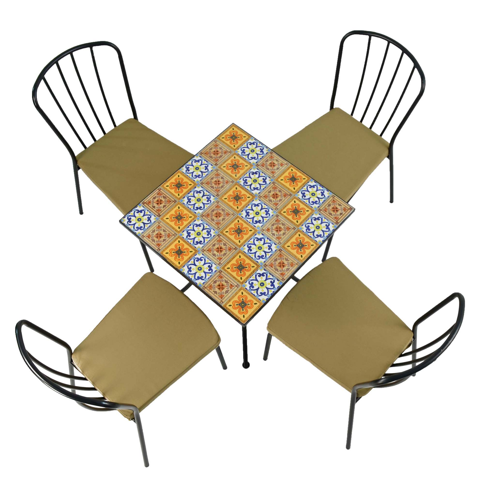 Summer Terrace Tobago Square Table with 4 Milan Chairs Garden Dining Set Dining Sets Summer Terrace   