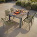 Modura Henrik 140 Dining Table Nickel Grey With 6 Alma Armchair Avocado Outdoor Set Dining Sets Modura