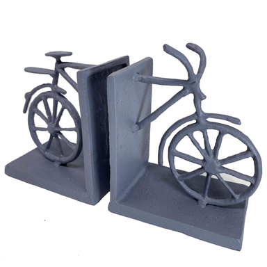 Elur Bicycle Iron Book Ends 13Cm Grey Shimmer Statue Statues Elur   